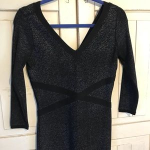 Bebe metallic black body con